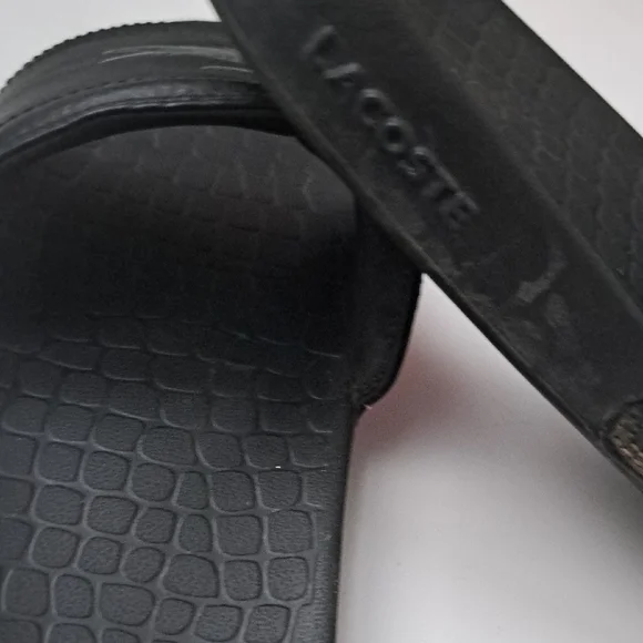 Lacoste Black Crocodile Slide Sandals - Picture 4 of 8